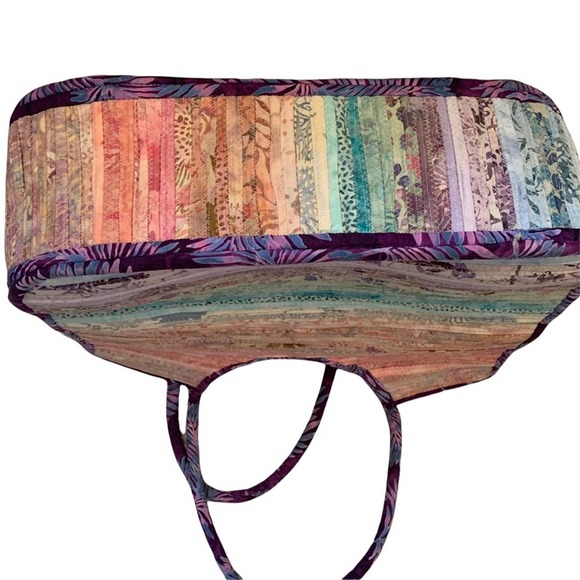 Multicolor Woven Fabric Dual Handle Farmer’s Market Bag Tote/Shoulder Bag NWOT - Picture 4 of 5